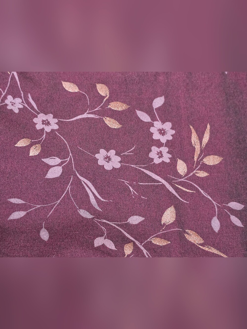 90s Vintage XOXO Floral Midi Dress Juniors 7 Plum Gold Floral w/ Square Neck - Picture 8 of 11
